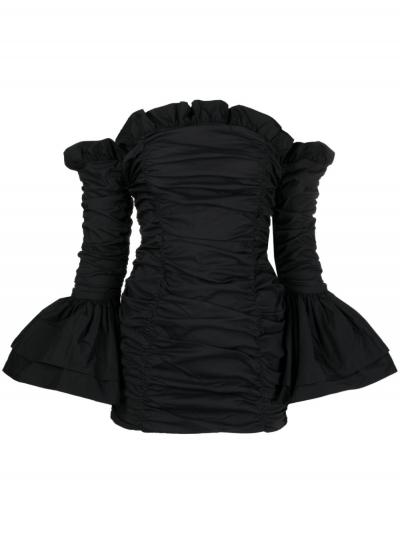 The Ruffle mini dress in black
