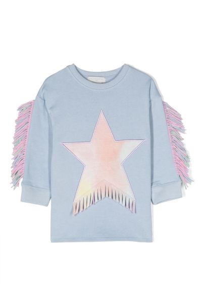 fringed star-patch sweatshirt