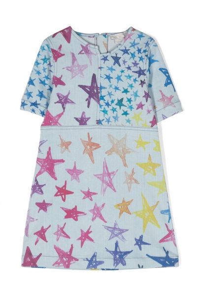 star-print cotton dress