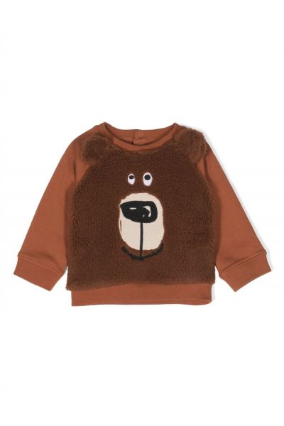 bear-print fleece sweatshirt