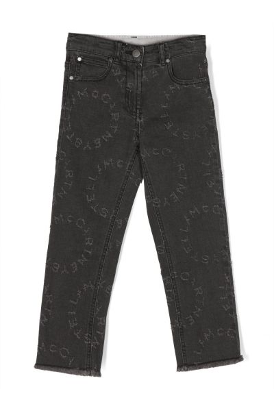 logo-embroidered jeans