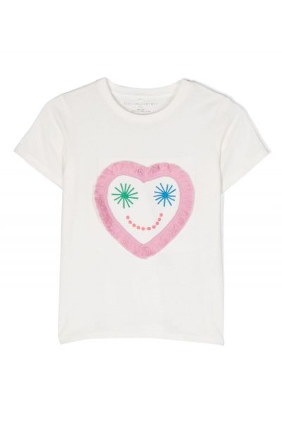 heart-embroidered T-shirt