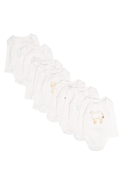 logo-embroidered rompers (pack of seven)