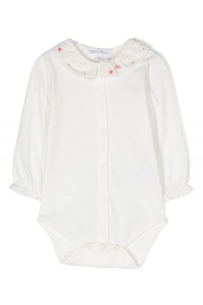 Mother-of-pearl ruffled collar embroidered body