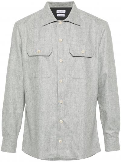 mèlange-effect wool shirt