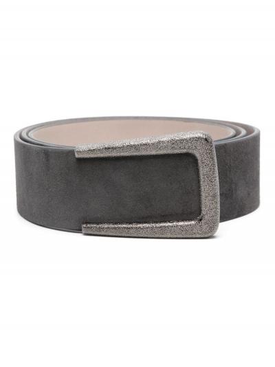 Buckled suede belt