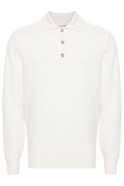 waffle-knit cashmere polo shirt