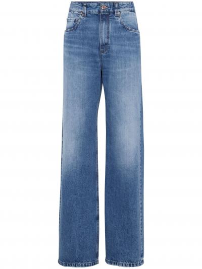 mid-rise wide-leg jeans