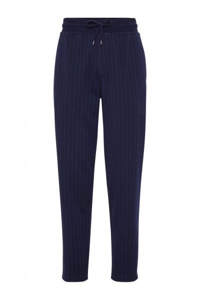 pinstriped mid-rise track trousers