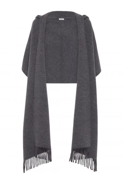 fringe-trim knitted cape