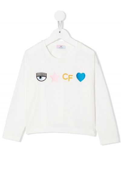 long-embroidered long-sleeve T-shirt