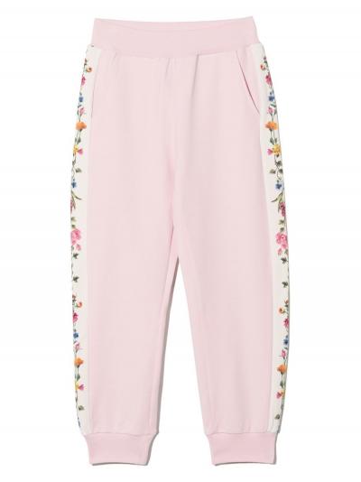 floral-print cotton track pants