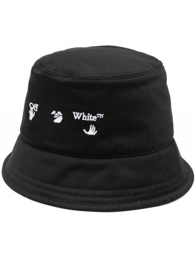 logo-embroidered bucket hat black