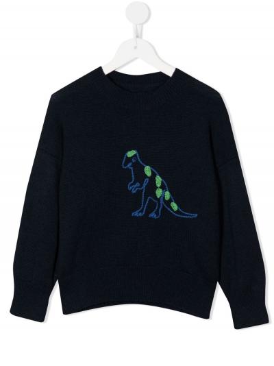 embroidered-dinosaur jumper