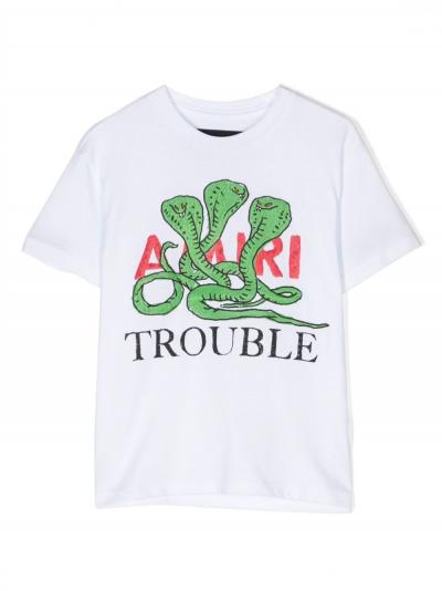 Trouble-print cotton T-shirt