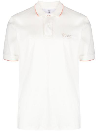 logo-print cotton polo shirt