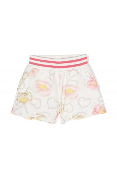 floral-print elasticated-waistband shorts
