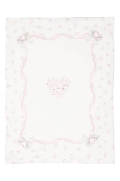 heart-print cotton blanket