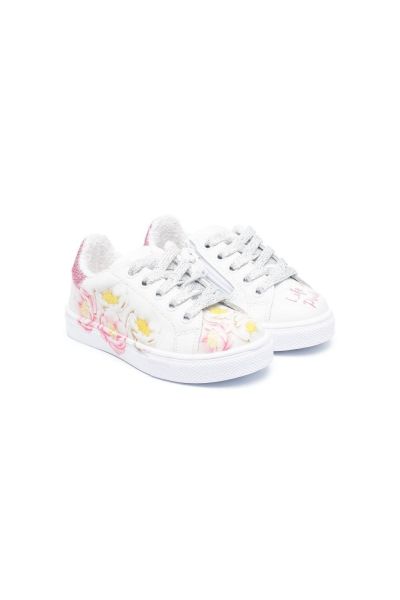 floral-print lace-up sneakers