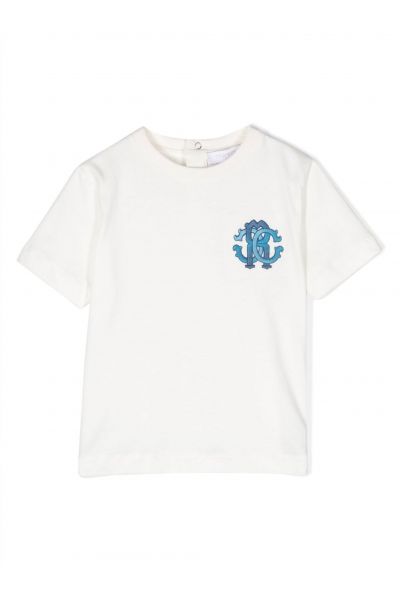 monogram-embroidered cotton T-shirt