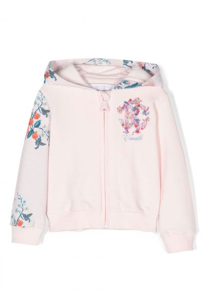 floral monogram-print hoodie