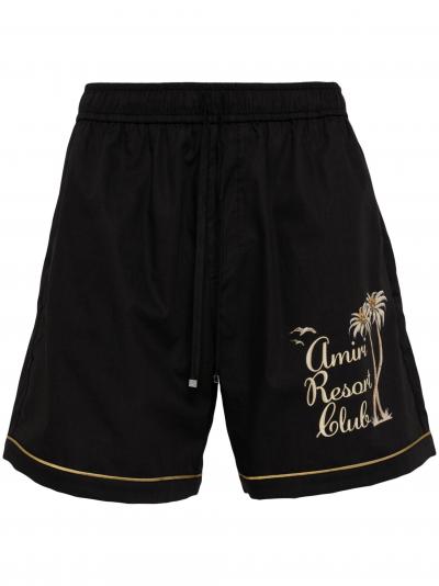 logo print cotton shorts