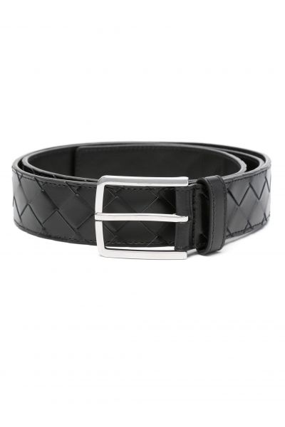 Intrecciato leather belt