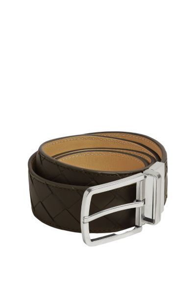 Intrecciato leather belt