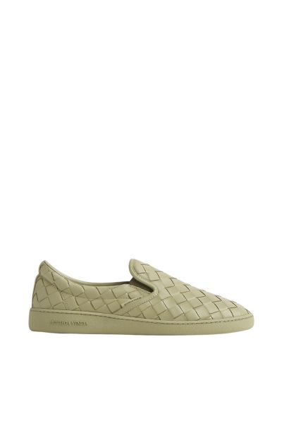 interwoven leather slip-on sneakers