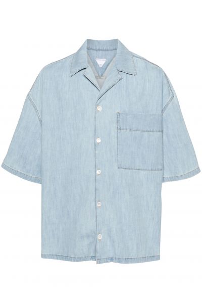 short-sleeve denim shirt