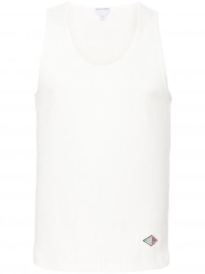 logo-patch ribbed tank top