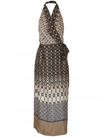 geometric-print halterneck dress