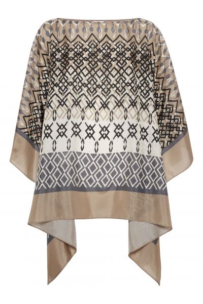 geometric-print silk blouse