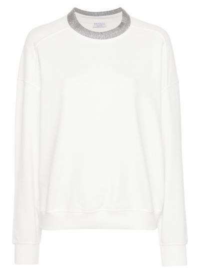 Monili-chain cotton sweatshirt