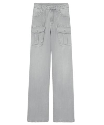 Denim cargo trousers with large side pockets