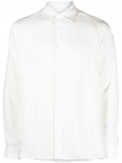 Justin pointed-collar linen shirt