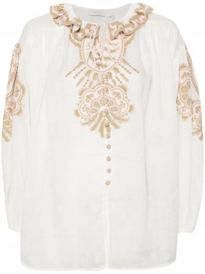 Waverly-embroidered blouse