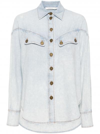 drop-shoulder denim shirt