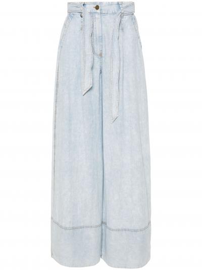 wide-leg cotton jeans