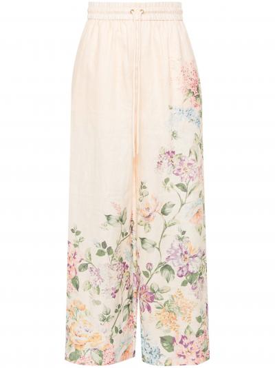 floral-print trousers