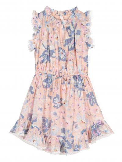 floral-print ruffled dress