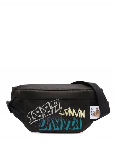 graffiti-print belt bag