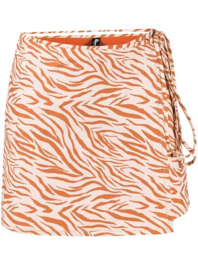 Bethati zebra-print skirt orange