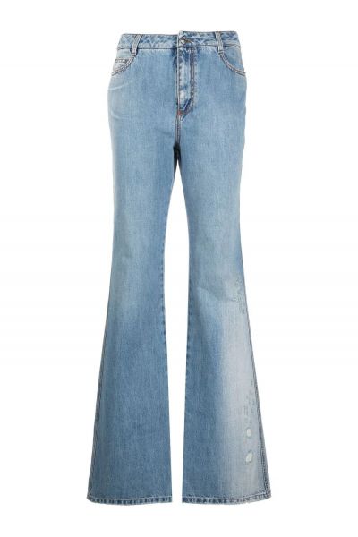 light-wash flared jeans