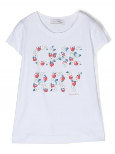 floral cherry-print T-shirt