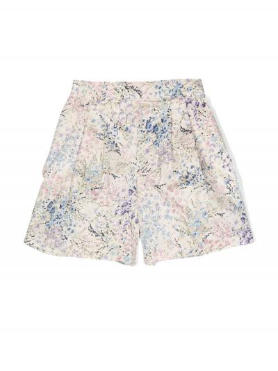 floral-print pleated shorts