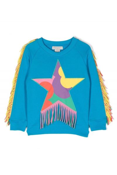 fringed star-print sweatshirt