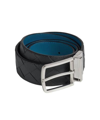 Reversible Intrecciato calfskin leather belt