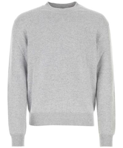Cashmere Jumper With Intrecciato Leather Patches