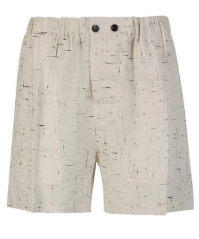 Textured Criss-Cross Viscose Silk Shorts